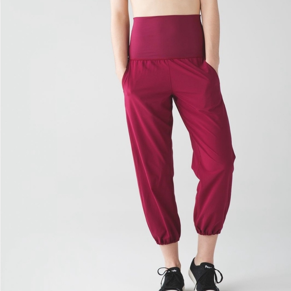Lululemon Om Pant Rosewood Yoga Harem Jogger Pant Harem Size 8